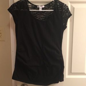 Maternity top with lace detail